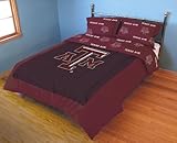 Texas A&M Aggies Twin Size Panel/Rotary Print Bed Comforter Set NCAA
