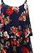 Floral Sleeveless Spaghetti Strap Overlay Romper Navy M