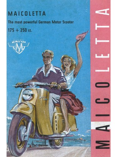 Art Print - Vespa Lambretta - German Maicoletta - 1956