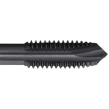 Dormer EP016H Powdered-Metal Steel Machine Spiral Point Threading Tap, Black Oxide Finish, Round with Square End Shank, Plug Chamfer