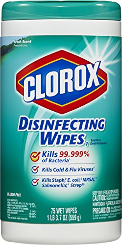Clorox Disinfecting Wipes, Fresh Scent, 75 Count Canister (Pack of 6)