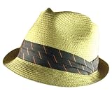 New Braid 3 Pleat Band Stingy Fedora Trilby Hat * Natural - Large / Extra Large
