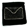 Black Tone Crystal Bejeweled Purse Compact Vanity Mirror