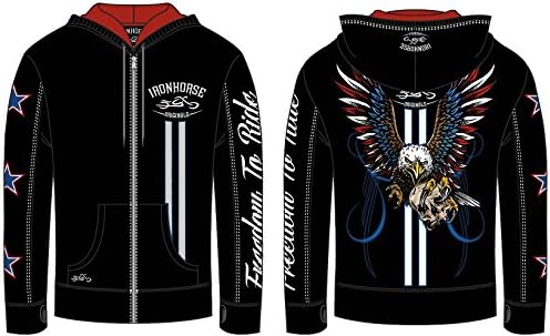 Iron Horse USA &amp; Bald Eagle Old Glory Hooded Sweatshirt