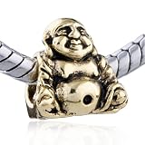 Pugster Pandora Style Charm Golden Maitreya Buddha European Beads Fits Pandora Bracelet