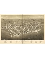 Home: Historic Panoramic Map Reprint: City of Sandusky, O. W.J. Morgan & Co. Lith. 1883 36 x 24 - Vintage Reprints