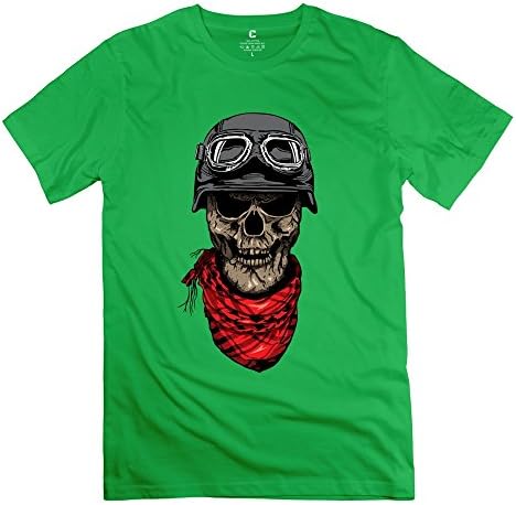 Leberts Classic Cool Skull Man T-Shirt For Men ForestGreen Size XS