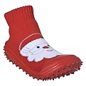 Pre-Walk Skidders Aggy Santa Sock Shoes - Red