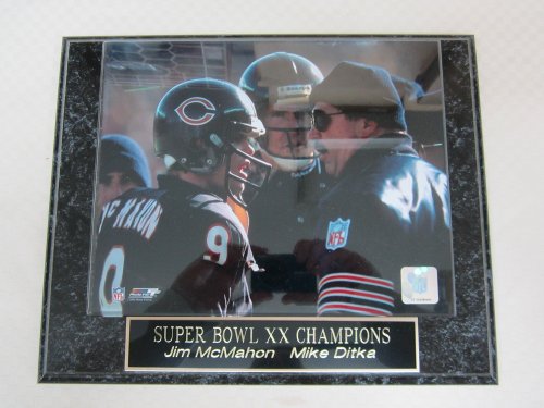 Chicago Bears Jim McMahon Mike Ditka Collector Plaque w/8x10 Photo