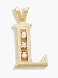 Ladies Yellow Gold 0.06 tcw Diamond L Initial Pendant