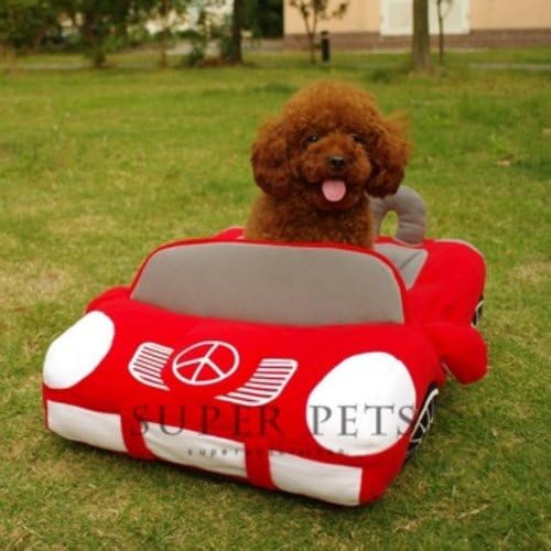Cute car style pet nest kennel dog house (Red)