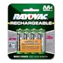 Rayovac Rechargeable NiMH Batteries, AA-size, 4-count Carded Pack