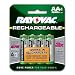Rayovac Rechargeable NiMH Batteries, AA-size, 4-count Carded Pack (Pack of 2)