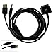 niceeshop Black Generic 30pin Dock Connector to USB and 3.5mm Audio Cable for iPod (Except iPod Shuffle) iPhone iPad