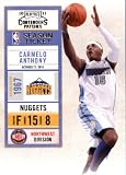 2010 11 Playoff Contenders Plates & Patches Basketball Card # 17 Carmelo Anthony Denver Nuggets In a Protective Screwdown Display Case!