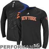 New York Knicks adidas Black On-Court Long Sleeve Shooting Shirt