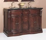 Double Sink Cherry Vanity (Dark Cherry) (38H x 60W x 21D)