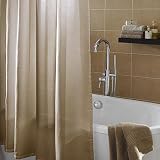 Plain Waffle Polyester Shower Curtain (Latte Beige)