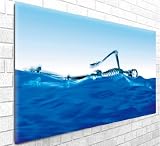 Swimmer Stunning Abstract Chunky Canvas Contemporary Art Print - Framed Ready to Hang - Range of Sizes Available oneblankwall.co.uk, 30 inch x 20 inch