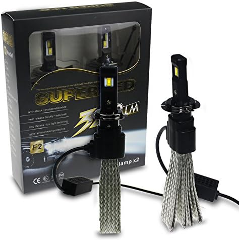 Evitek 5TH Generation LED Headlight Conversion Kit, All-in-One H7 Led Bulb Error Free 20W 6500K Yellow Light