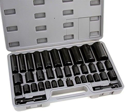Socket Wrenches Duometric Impact Socket Set 38pc 3/8" 1/2" Combination Deep Shallow METRIC SAE
