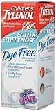 Tylenol Children's Plus Cold & Stuffy Nose, Grape Dye Free, 4-Ounce Oral Suspension (Pack of 4)