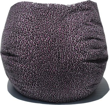 Purple Furry Leopard Bean Bag Chair