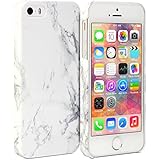 iPhone 5S Case, GMYLE Snap Cover Glossy for iPhone 5 / iPhone 5S - White Marble Pattern Slim Fit Snap On Protective Hard Shell Back Case