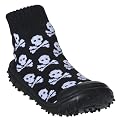 Pre-Walk Skidders Abir Skull Pattern Sock Shoes - Black
