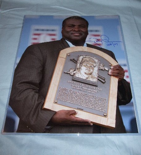 Tony Gwynn Autographed San Diego Padres Hall Of Fame 16x20 Photo W/PROOF, Picture of Tony Signing For Us.