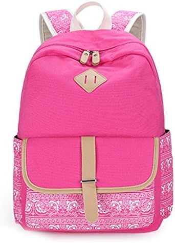 Belover Canvas Backpack Folden Cover Girls Boys Book Bag Travel Computer Laptop
