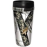 Tree-Free Greetings 77614 Winter by Mossy Oak Camo Vintage Art Sip 'N Go Travel tumbler, 16-Ounce, Stainless Steel, Multicolored
