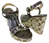 COACH MARYALICE BROWN SIGNATURE WEDGES HEELS SHOES NEW