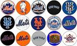 (3 SETS / 45 Button Party Favors) New York Mets Pins 1.25" Buttons / Badges MLB Baseball