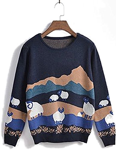 ニット セーター プルオーバー 羊 シンプル スウィート 長袖 カジュアル キュート エレガンス レディース 秋物 冬物 可愛いスカーフ付き R542