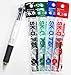Zebra B4sa1 Clip-on Multi Multifunctional Pen (0.7mm Black, Blue, Red and Green + 0.5mm Mechanical Pencil) - White Barrel & 4colors Ink Pens Refills Value set(with Values Japan Original Discription of Goods)