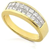 18k Gold 1.00 carat Invisible Set Princess Diamond Band (GH/VS-SI)
