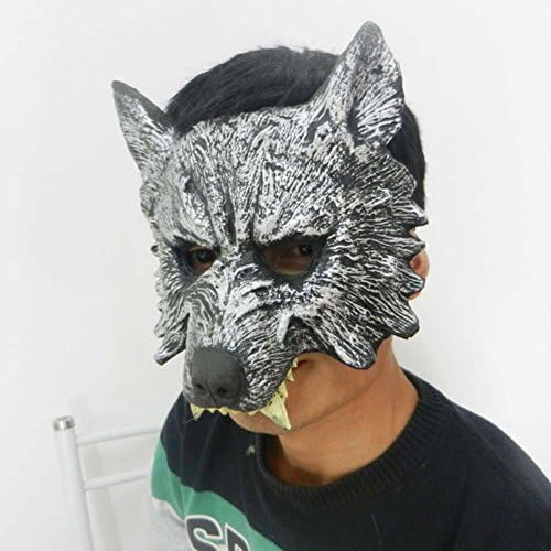 Holiday Halloween Party Rubber Animal Wolf Head Mask Costume Masquerade Props Accessories