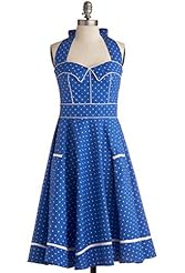 Cotton Bubble Dress Vintage Polka Dot Print Evening Dress/Prom Dress/Party Dress 