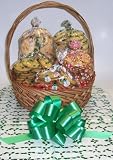 Gourmet Food : Scott's Cakes Large Nut Lovers Cookie Basket with Handle Holly Wrapping
