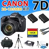 Canon EOS 7d Digital SLR Camera + Canon 28-135mm F/3.5-5.6 Is USM Lens Kit  ....