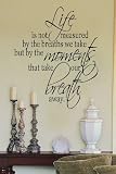 Life is not measured... 23x28 vinyl wall lettering words art sticky home decor phrases quotes