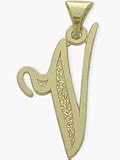 10 Karat Yellow Gold Fancy Initial V Pendant