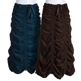 XCVI Corduroy Double Shirred Panel Skirt