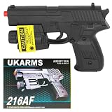 Spring Airsoft Hand Gun With laser, multi-colored LED lights and BBs