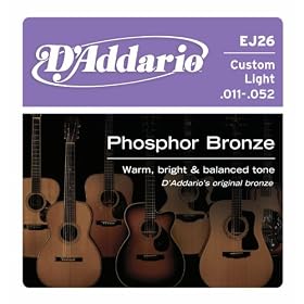 D'Addario Acoustic Strings Set, Phosphor Bronze Cst, Lite