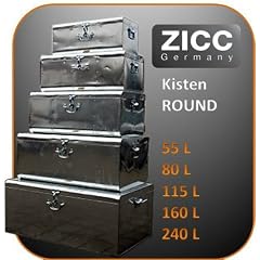 Zicc Kiste 80 L ROUND Gartenkiste Kiste Truhe Blechkiste Campingkiste