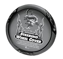 PlastiColor 006322 Gray Fire Dragon Steering Wheel Cover