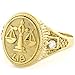 10k Solid Yellow Gold Zodiac CZ Ring - Libra