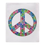 Stadium Throw Blanket Tye Dye Peace Symbol Physchedelic Teddy Bears